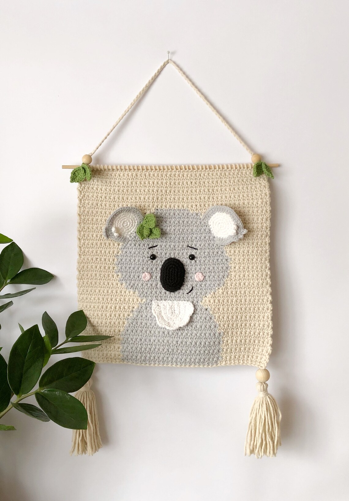 Crochet Koala Wall Hanging Pattern Nursery Koala Wall Decor Etsy