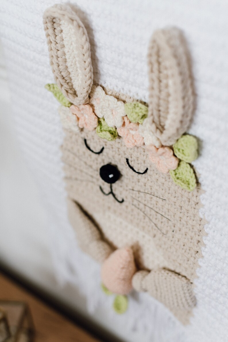 Wall hanging bunny crochet pattern Nursery rabbit wall decor Etsy