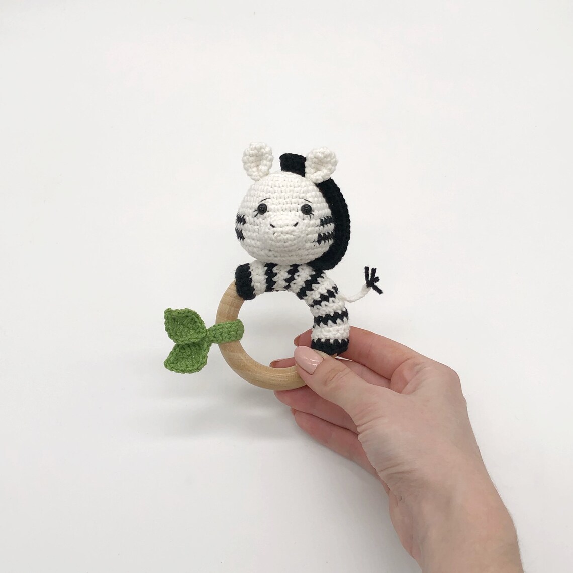 Crochet rattle pattern Zebra teether tutorial Diy baby | Etsy