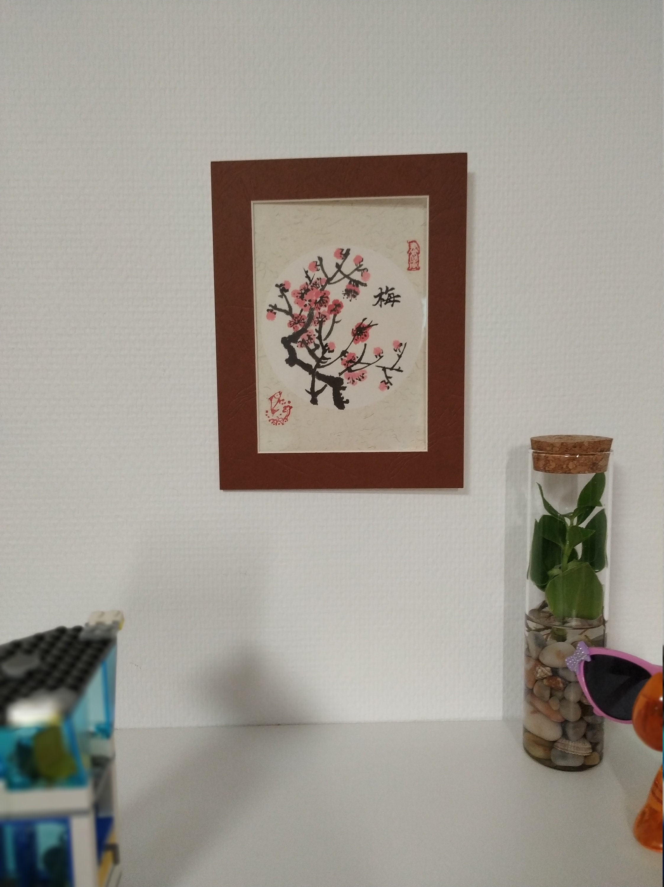 Handmade Carte _La Fleur de Prunus | ?_Dessin Originale Chinoise_Décoration_/Original Chinese Brush
