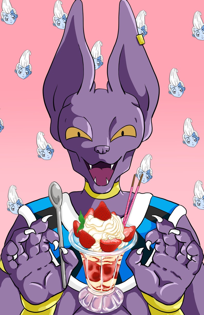 Dragon Ball Super Beerus Print-Beerus-Whis-Poster | Etsy