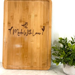 Custom Bamboo Cutting Board | Custom Charcuterie or Serving Board | Personalized Kitchen Gift for Weddings, Housewarming, or Birthdays