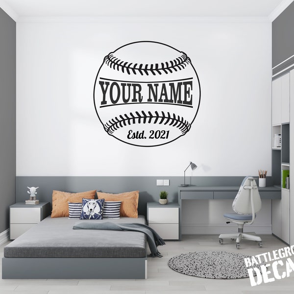 Baseball Ball with Name - Personalized Sports Vinyl Decal