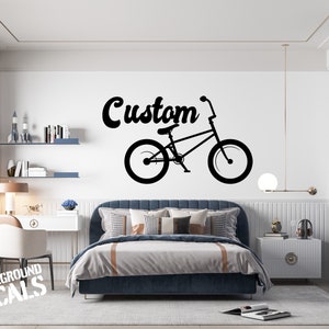 BMX Bike with Name -  Personalized Vinyl Wall Decal
