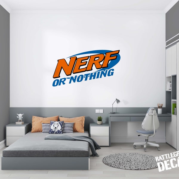 Nerf or Nothing Wall Decal - Full color digital Wall Graphics