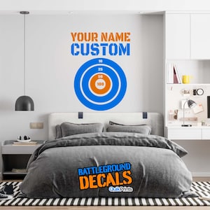 Foam Dart Target with Name - Personalized Vinyl Wall Decal
