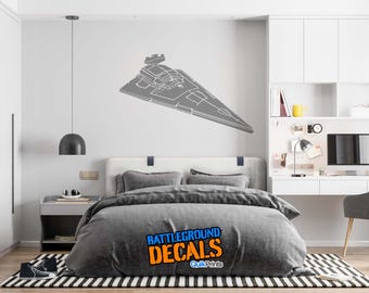 Autocollant Mural Géant Star Wars - Destroyer Stellaire Impérial, Marque Oracal, Vinyle Repositionnable