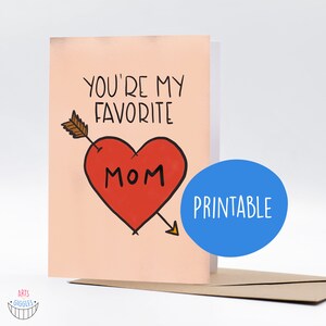 Cartão engraçado do dia das mães, você é minha mãe favorita como um lindo presente de dia das mães