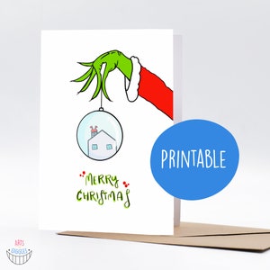 Cartolina di Natale scontroso del Grinch, vuota all'interno