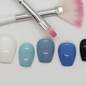 Shades of Blue Press On Nails|Coffin Shape|Stiletto Shape|Square Shape|Almond Nails|Nail Art|Handmade|Custom Nails |Gift|Handpainted|Nails