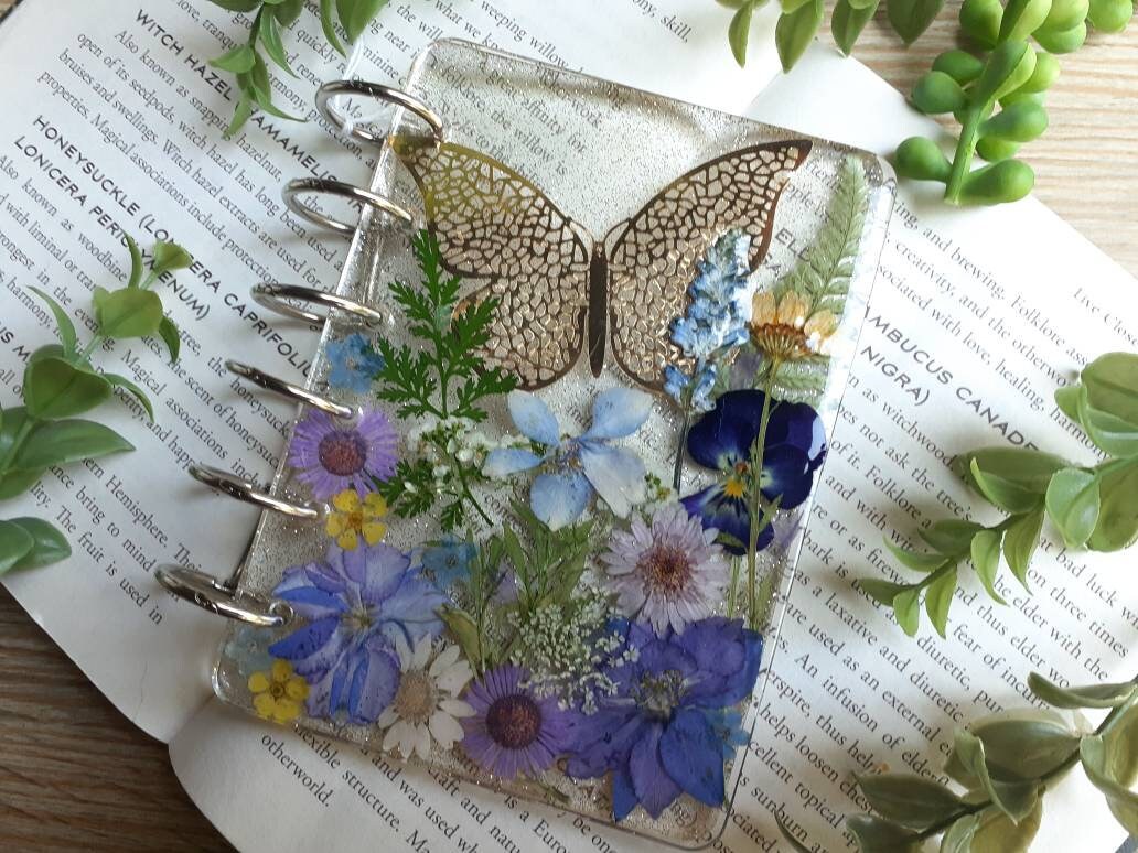 Pressed Flower Notebook Cover Fillable Floral Journal Pocket Etsy UK