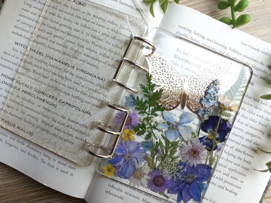 Pressed Flower Notebook Cover Fillable Floral Journal Pocket Etsy