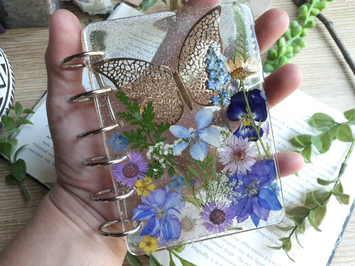 Pressed Flower Notebook Cover Fillable Floral Journal Pocket Etsy