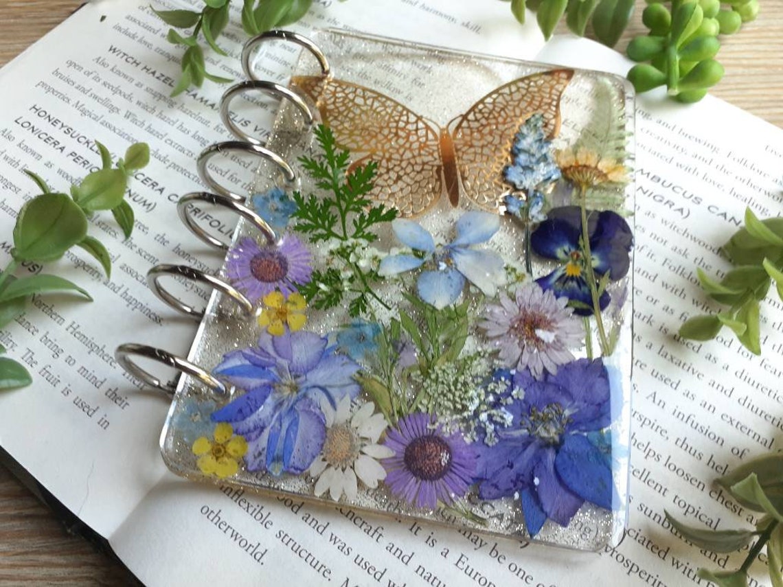 Pressed Flower Notebook Cover Fillable Floral Journal Pocket Etsy