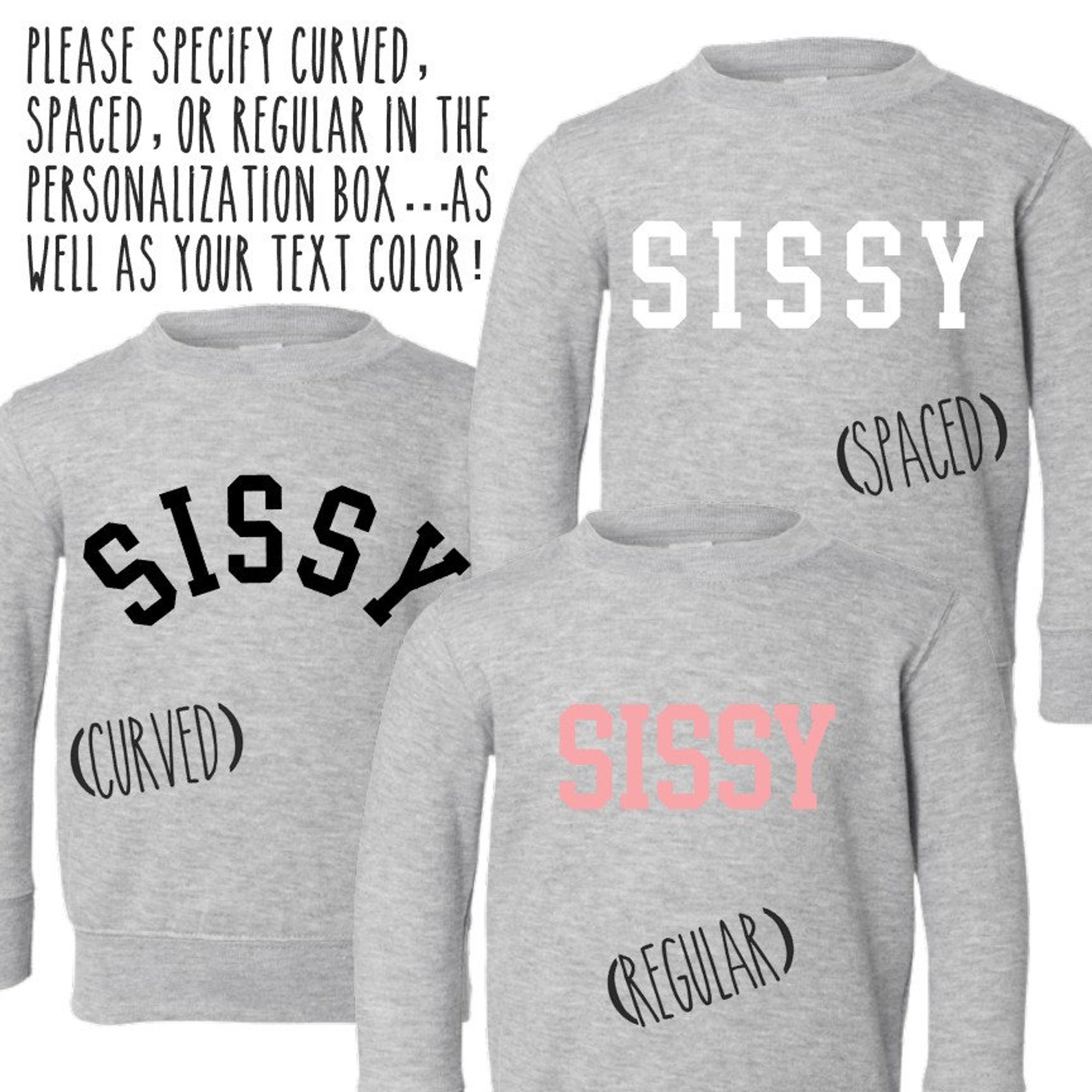 SISSY Toddler Sweatshirt Custom Name Shirt Sissy Etsy