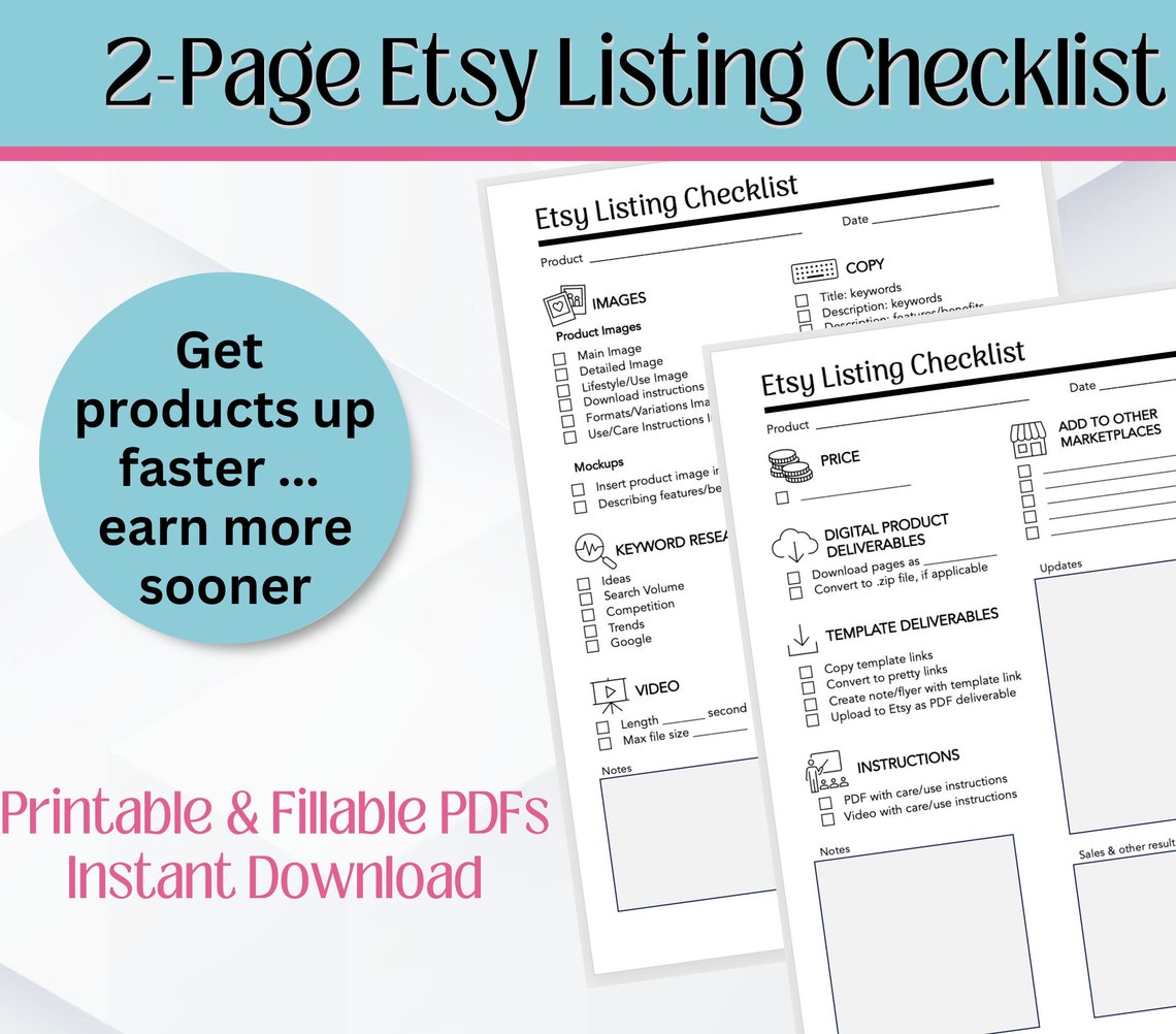 Minimalist Etsy Listing Checklist for Physical & Digital Etsy Sellers | Optimize Your Etsy ...