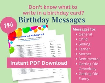 140 Birthday Messages, Wishes Happy Birthday Cards, 8 Types of Birthday Greetings for Friends, Parents, Child, Getting Old & More