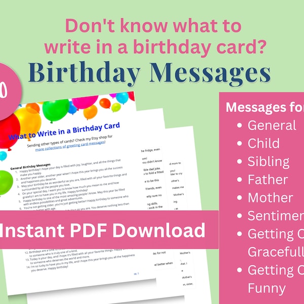 140 Birthday Messages, Wishes Happy Birthday Cards, 8 Types of Birthday Greetings for Friends, Parents, Child, Getting Old & More