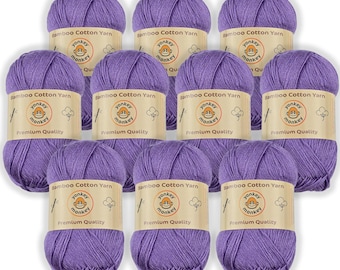 Juego de lanas "Lavanda 9029" de Yonkey Monkey (paquete de 10) de algodón y bambú