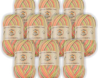 Juego de lanas "Tiger Mix 9046" de algodón y bambú (paquete de 10) de Yonkey Monkey