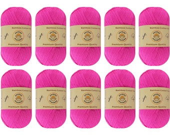 10 pack "Light Rose 9021" Premium Quality Bamboo Cotton Lightweight Yarn Skein by Yonkey Monkey