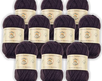 Juego de lanas "Marrón 9036" de algodón de bambú (paquete de 10) de Yonkey Monkey