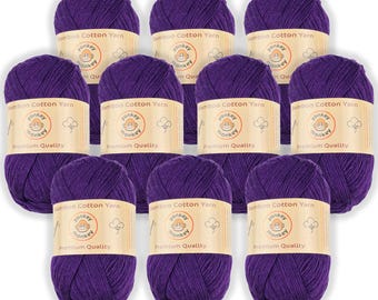 Juego de lanas "Violet 9022" de algodón de bambú (paquete de 10) de Yonkey Monkey