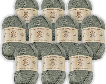 Juego de lanas "Pea Green 9012" de Yonkey Monkey (paquete de 10) de algodón y bambú