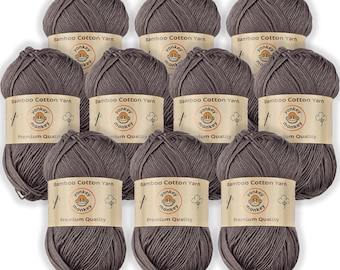 Juego de lanas "Camel 9031" de algodón y bambú (paquete de 10) de Yonkey Monkey