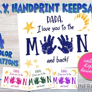 The EASIEST Handprint Keepsake Art Gift for Dad, Printable Handprint Art, Toddler Activities, Dad Birthday Craft Activities for Baby/Toddler