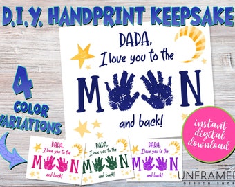 The EASIEST Handprint Keepsake Art Gift for Dad, Printable Handprint Art, Toddler Activities, Dad Birthday Craft Activities for Baby/Toddler