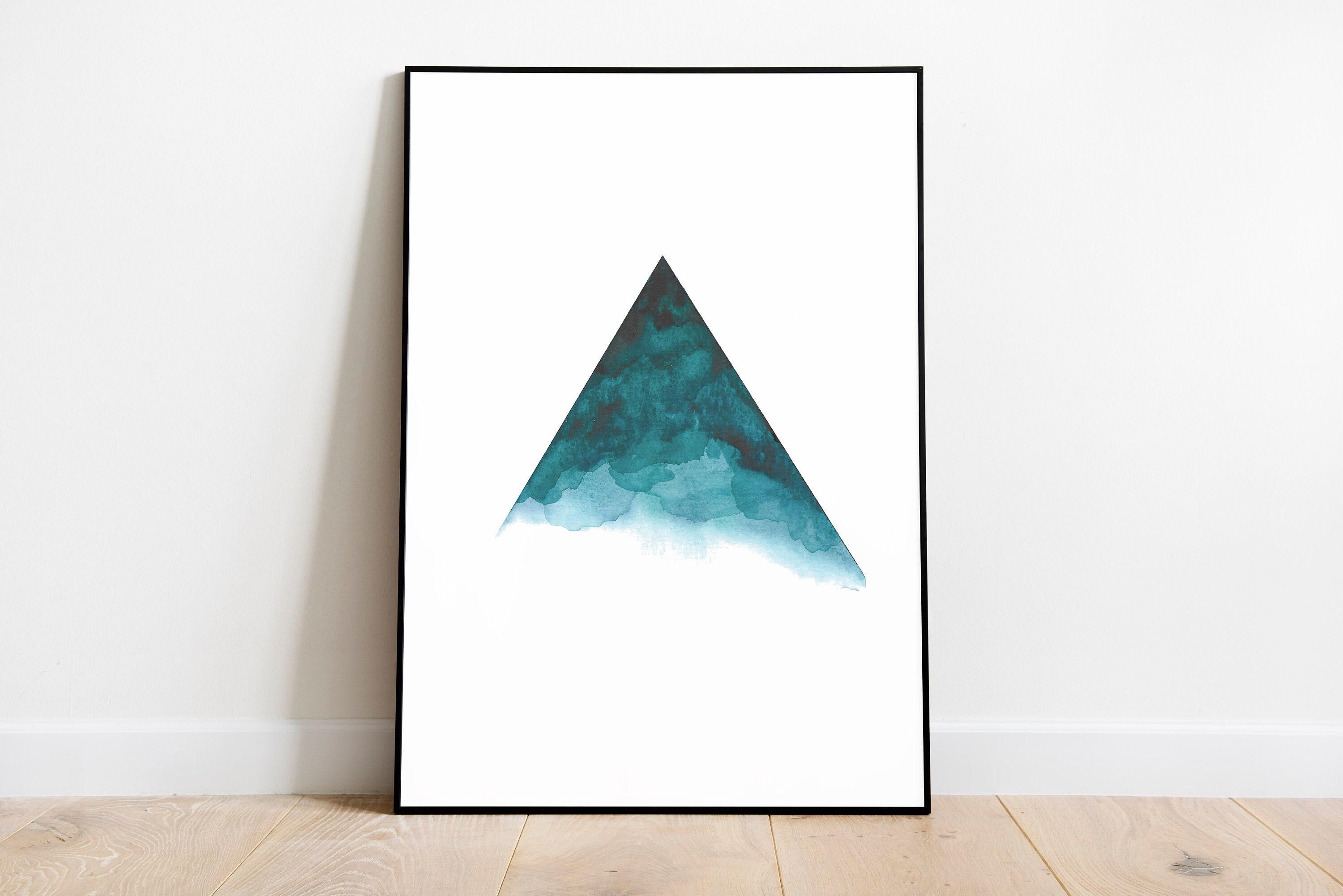 Geometric Watercolor Triangle Digital Modern Art Print INSTANT DOWNLOAD