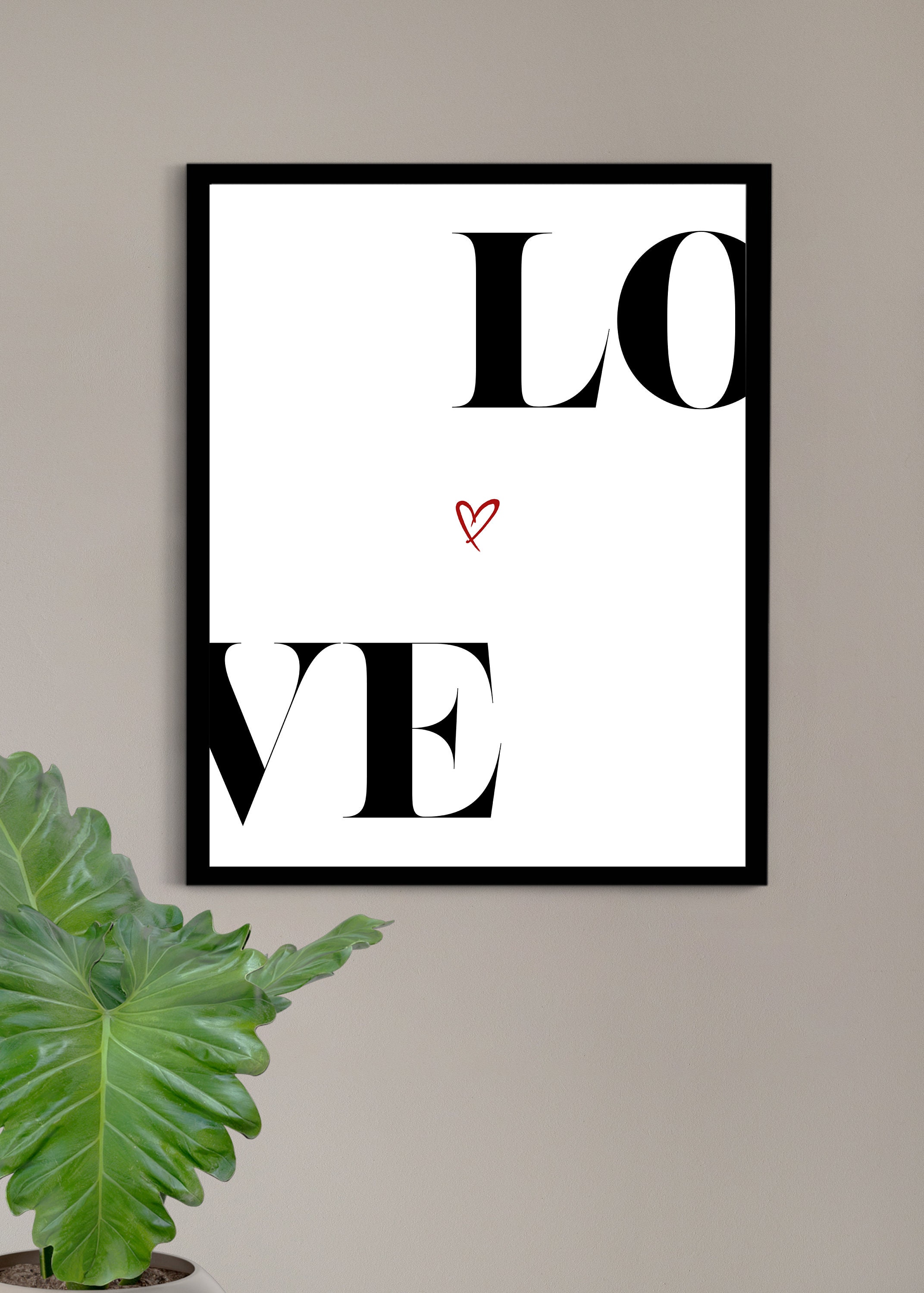 LOVE Typography Printable, Set of 2 Quote, Living Room Quote Chic