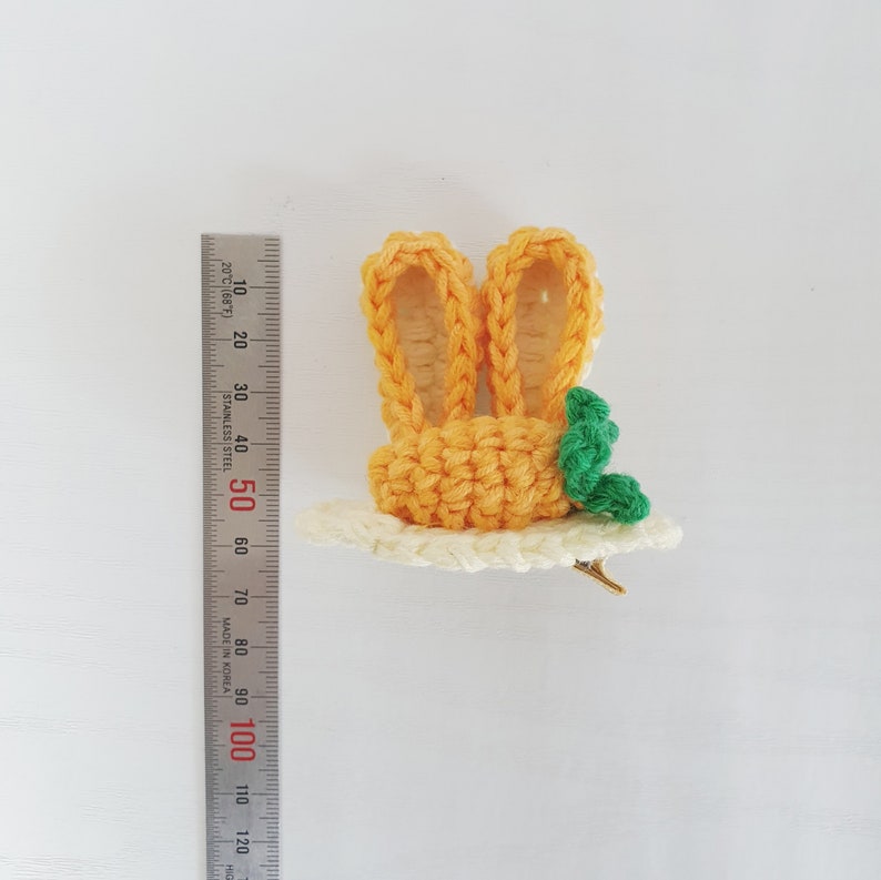 Crochet Bunny Hair pin Pattern Pictorial zdjęcie 9