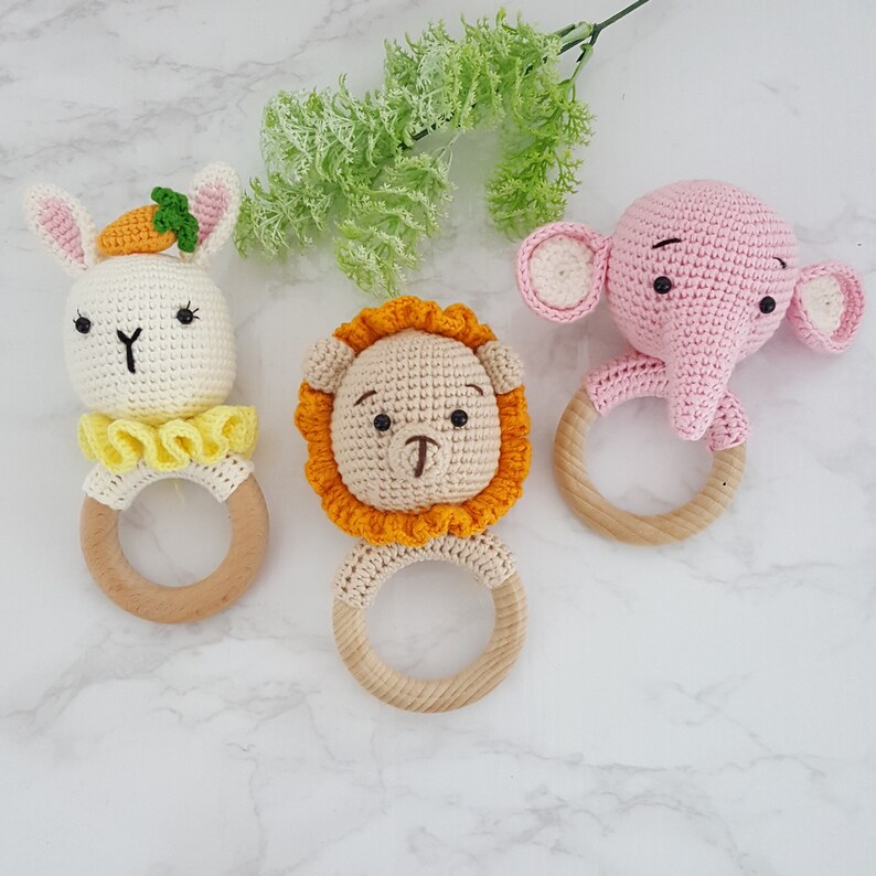Crochet Baby Rattle _ Animal Set pattern Pictorial | Etsy UK