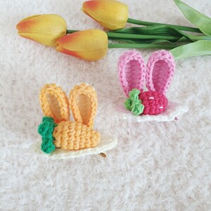 Crochet Bunny Hair pin Pattern Pictorial zdjęcie 6