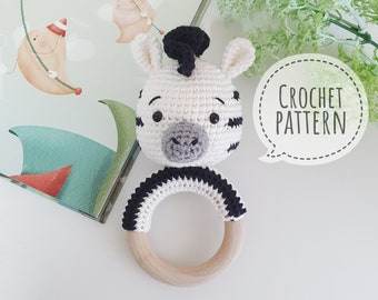 Crochet Baby Rattle _ Zebra (Pattern + Pictorial)