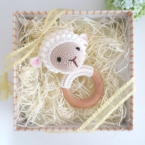 Crochet Baby Rattle _ Sheep