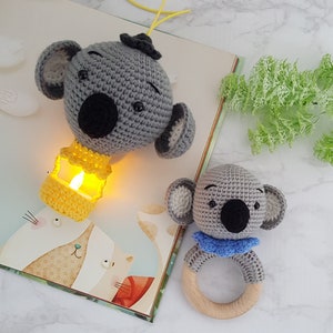 Crochet Baby Rattle, Baby Mobile _ Koala (Pattern + Pictorial)