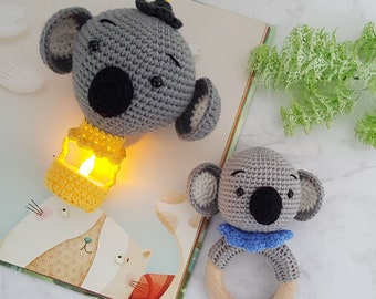 Gehäkelte Baby Rassel, Baby Mobile _ Koala (Muster + Bild)