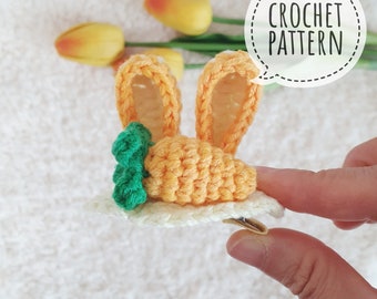 Crochet Bunny Hair pin (Pattern + Pictorial)