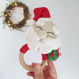 Crochet Baby Rattle _Santa Claus (Christmas)
