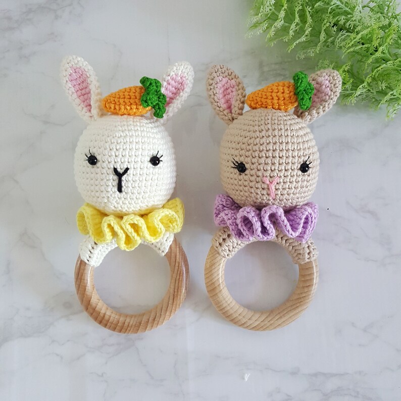 Crochet Baby Rattle _ Rabbit Pattern Pictorial Etsy España