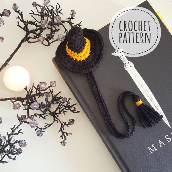 Marque-page au crochet - Chapeau de sorcière (motif + image)