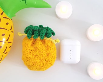 Crochet AirPods Pouch Case-Pineapple