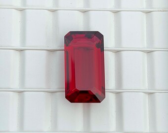ラディアントカット 14 x 22 mm ラボ ルビー 宝石: ジュエリー用ルース