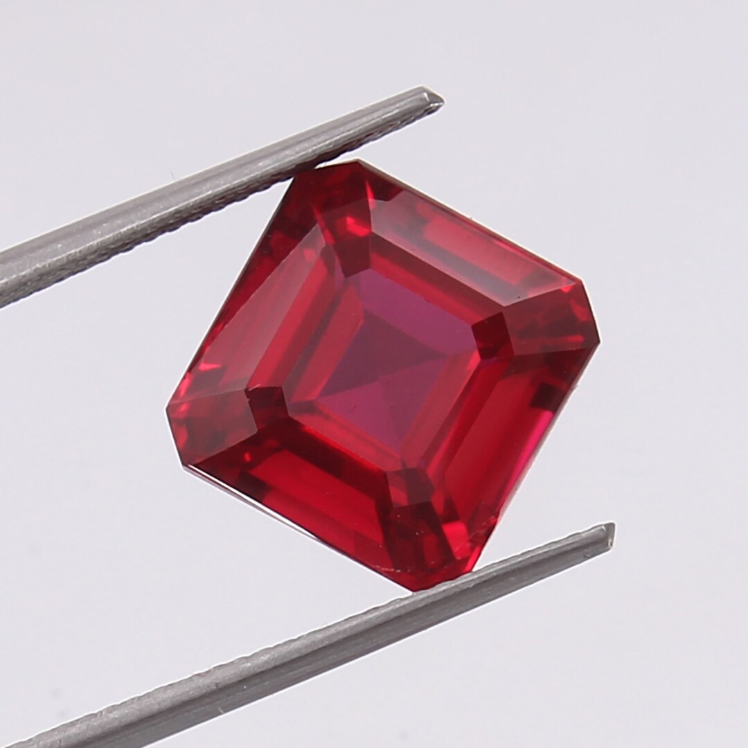 Square Cut Lab-created Ruby Gemstone: 5.70 Ct, 11x11x8 Mm - Etsy