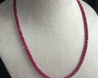 Faceted Lab Grown Ruby Beads: 5mm Gemstone Lot, 80 Ct