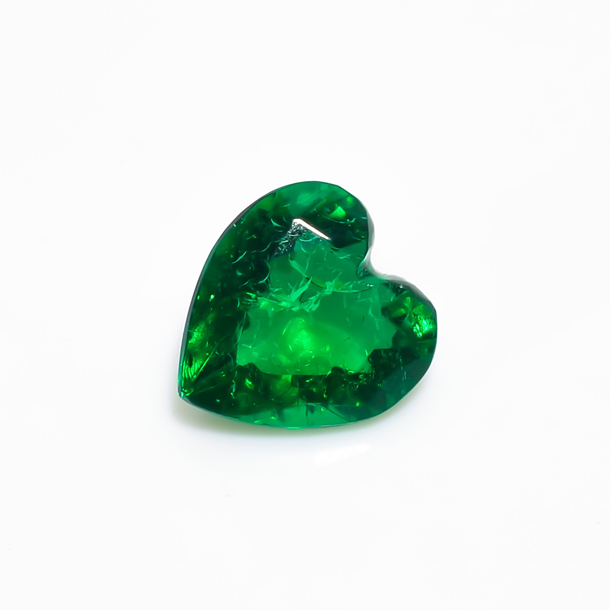 Tempting Lab Created Emerald Heart Shape Cut Stone Loose | Etsy