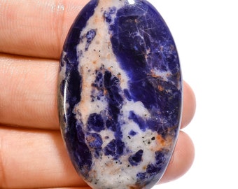 44.5 Ct. Sodalite Cabochon Natural Sodalite Oval Shape Cabochon Pendants Loose Gemstone For Making Jewelry 44X27X5 mm R-4431